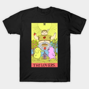 Tree Trunks & Mr Pig as The Lovers Tarot T-Shirt